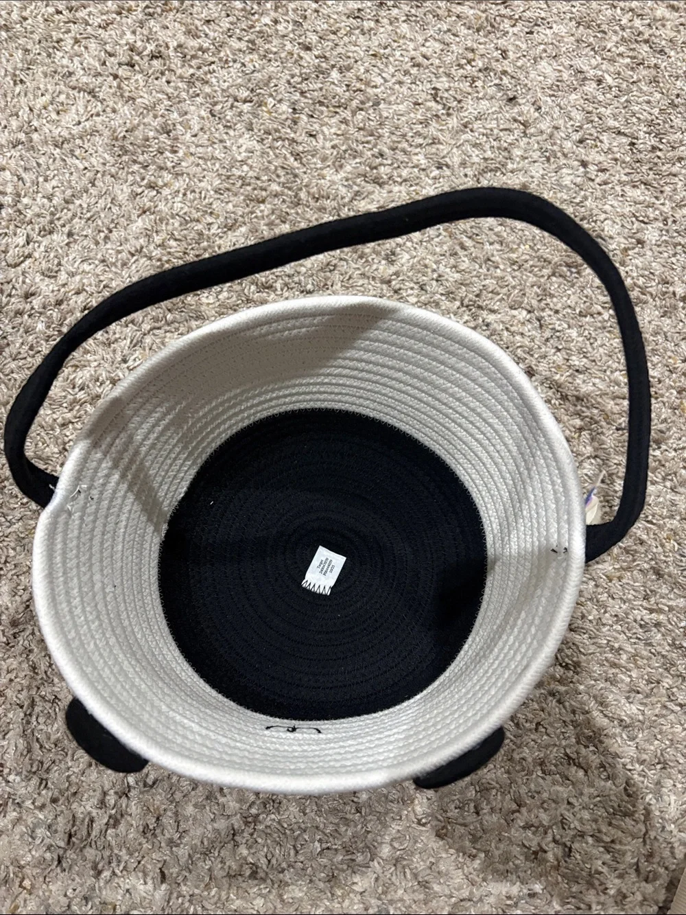 Spritz Panda Rope Storage Bin - White and Black